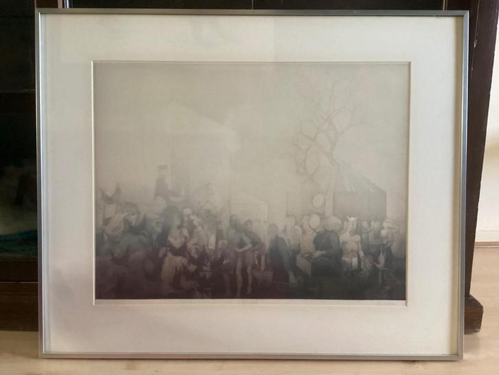 Ets, aquatint, Martin Ware, Carnival, gesigneerd, 65x80 cm, Antiek en Kunst, Kunst | Etsen en Gravures, Ophalen