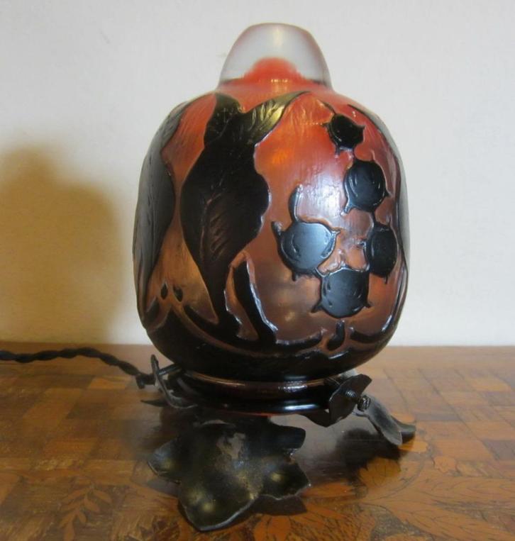 SCHNEIDER - Le Verre Français veilleuse nachtlamp ca 1920, Antiek en Kunst, Antiek | Glas en Kristal, Verzenden