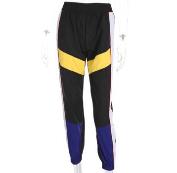 Dames patchwork cargo broek sweatpants streetwear high waist beschikbaar voor biedingen