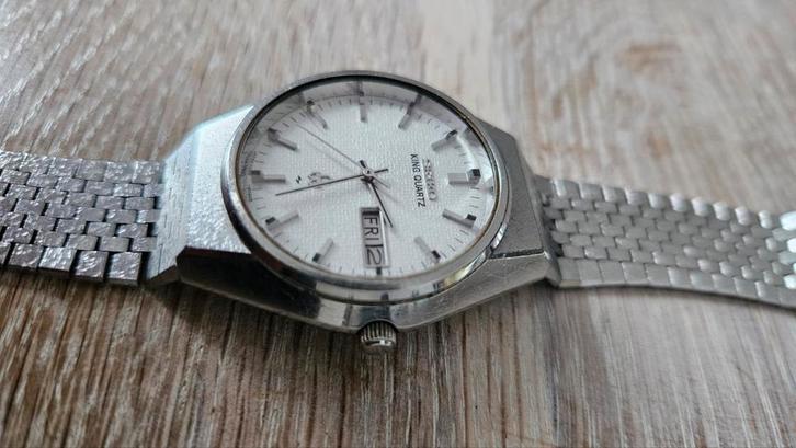 Seiko King Quartz Herenhorloge, Sieraden, Tassen en Uiterlijk, Horloges | Dames, Gebruikt, Polshorloge, Seiko, Staal, Staal, Ophalen of Verzenden