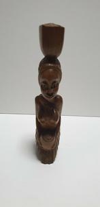 2271)oud Afrikaanse houten beeld vrouw met kind, Antiek en Kunst, Ophalen of Verzenden