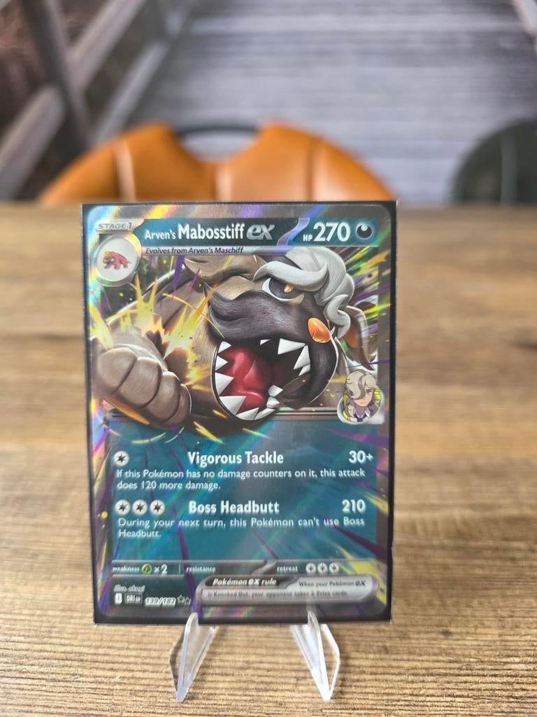 Arven's Mabosstiff ex - Pokémonkaart, Ophalen of Verzenden, Zo goed als nieuw, Losse kaart, Foil