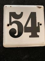 Emaille huisnummer 54 +~60-80 jaar oud, Ophalen