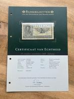 1 Gulden zilverbon 1938, Certificaat van echtheid, Postzegels en Munten, Bankbiljetten | Nederland, Ophalen of Verzenden