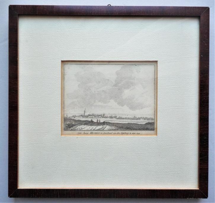 Ets 'Het Dorp Huizen in Gooiland van den Tafelberg te zien', Antiek en Kunst, Kunst | Etsen en Gravures, Verzenden