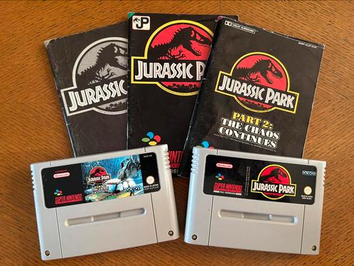Jurassic Park 1 & Part 2: the chaos continues - SNES, Spelcomputers en Games, Games | Nintendo Super NES, Gebruikt, Avontuur en Actie