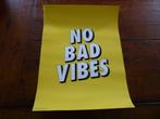 Poster Pyrint 30x40 cm NO BAD VIBES retro, Ophalen of Verzenden, A1 t/m A3, Overige onderwerpen, Rechthoekig Staand
