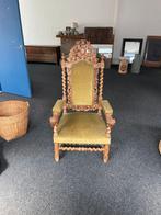Hollandse neo renaissance eikenhout gestoken armleunstoel, Antiek en Kunst, Antiek | Meubels | Stoelen en Banken, Ophalen