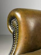 Clubfauteuil stoel Groen Bruin klassiek, Huis en Inrichting, Stoelen, Ophalen, Gebruikt, Bruin, Eén