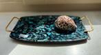 Vintage paua shell dienblad, Ophalen of Verzenden, Zo goed als nieuw, Hout
