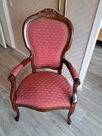 Antieke houten stoel, Gebruikt, Overige kleuren, Stof, Eén