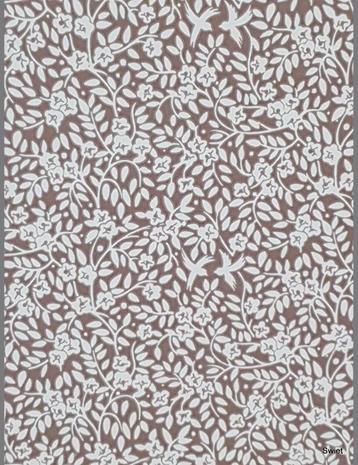 5591 bruin behang minibloemen wit retro seventies stijl swie beschikbaar voor biedingen