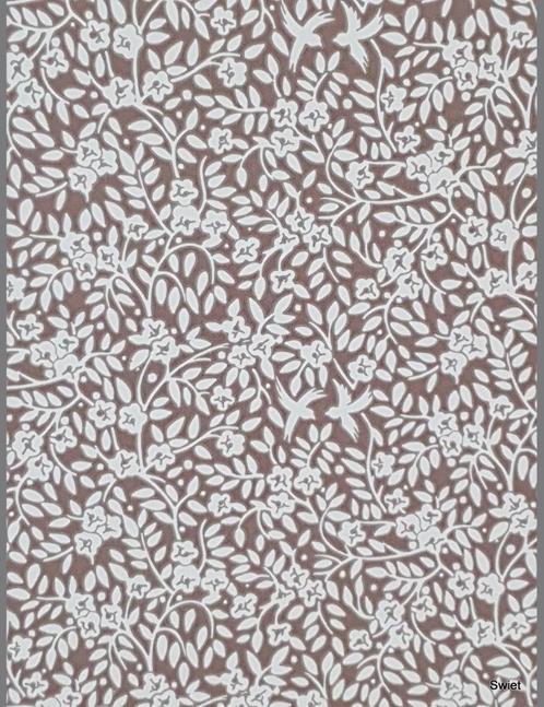 5591 bruin behang minibloemen wit retro seventies stijl swie, Huis en Inrichting, Stoffering | Behang, Wit, Bruin, Verzenden
