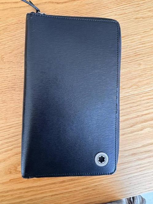 Montblanc Lederen Zwart Reisportemonnee - Goede Staat, Sieraden, Tassen en Uiterlijk, Portemonnees, Nieuw, Zwart, Leer, Ophalen of Verzenden