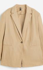 HM pak nieuw beige krijtstreep jasje L of XL broek 40-46, Kleding | Dames, H&M, Kostuum of Pak, Beige, Maat 46/48 (XL) of groter