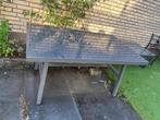 tuintafel (alumunium)met glazen blad, Tuin en Terras, Ophalen, Gebruikt, Rechthoekig, Metaal