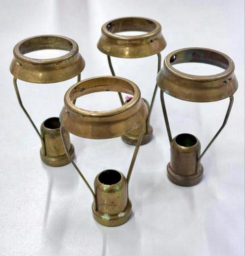 4X antiek Curiosa Brocante candle kaars kandelaars carriers, Antiek en Kunst, Antiek | Kandelaars, Ophalen of Verzenden