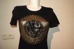 Versace jeans zwart shirt chique gouden opdruk IT 40, Verzenden, Zwart, Zo goed als nieuw, Maat 34 (XS) of kleiner