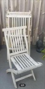 GRATIS - Houten Tuinstoelen - Inklapbaar, Tuin en Terras, Ophalen, Gebruikt, Hout, Inklapbaar