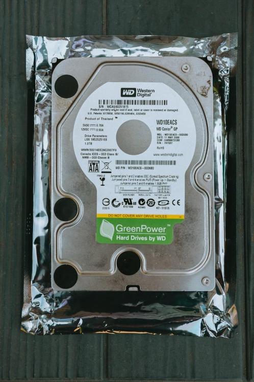 Te Koop : Western Digital 1TB (WD Green WD10EACS), Computers en Software, Harde schijven, Gebruikt, Desktop, Intern, HDD, SATA