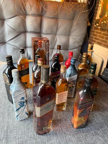 Verzameling Johnny Walker incl. Tom Taylor blue label. beschikbaar voor biedingen