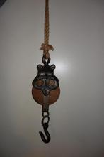 Katrol gietijzer, gebruik of deco, nastolgies., Ophalen of Verzenden