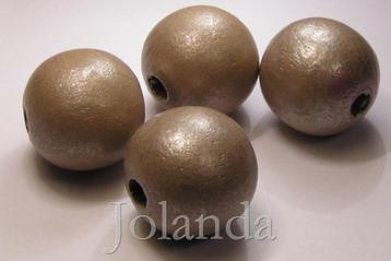 0044 Mooie Glanzende Bruine Houten Kralen (16 mm) beschikbaar voor biedingen