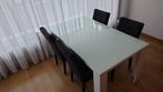 Witte hoog glans meubelen, Ophalen, 100 tot 150 cm, Glas, 50 tot 100 cm