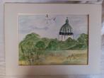 Fraaie aquarellen Oudenbosch met koepel basiliek aquarel, Antiek en Kunst, Ophalen of Verzenden