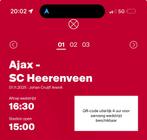 Ajax - SC Heerenveen, 3 tickets naast elkaar, Tickets en Kaartjes, Drie personen of meer, November