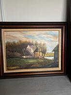 Vintage gesigneerd olieverfschilderij, Antiek en Kunst, Ophalen of Verzenden
