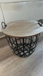 Bijzettafel /draadmand/ wasmand zwart, Minder dan 55 cm, Rond, Ophalen of Verzenden, Zo goed als nieuw