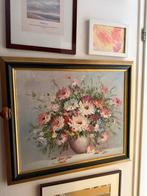 Bloemen schilderij olieverf op doek (bieden vanaf 100), Ophalen of Verzenden