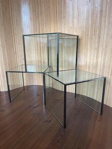 Set/3 glazen salontafel/etalage /bijzettafel /winkel display beschikbaar voor biedingen