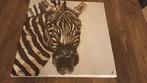 Zebra  en Tijger Schilderij op Canvas, Antiek en Kunst, Ophalen of Verzenden