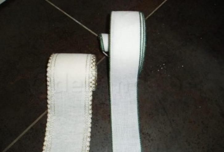borduren lint ecru groen, Hobby en Vrije tijd, Borduren en Borduurmachines, Nieuw, Borduurpakket, Ophalen of Verzenden