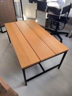 Strakke eikenhouten salontafel / bijzettafel met zwart stale, Ophalen, Gebruikt, 50 tot 100 cm, Eikenhout