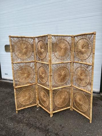 Kamerscherm riet jaren 70 boho vintage retro bohemian beschikbaar voor biedingen