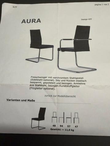 KFF Aura design stoelen zwart leer. beschikbaar voor biedingen