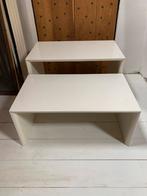 2 vintage bijzettafeltjes wit, Huis en Inrichting, Tafels | Bijzettafels, Ophalen of Verzenden, Zo goed als nieuw, Rond, Minder dan 55 cm