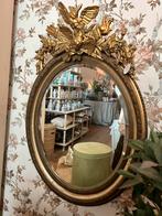 Antieke ovale spiegel met gouden details, facet geslepen, Ophalen, Ovaal, 50 tot 100 cm, 100 tot 150 cm