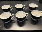 6 Mini Expresso Kopjes met Schoteltjes, Ophalen, Keramiek, Zo goed als nieuw, Effen