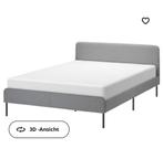 Slattum IKEA bed 140 heel goede staat, Grijs, 140 cm, Zo goed als nieuw, Hout