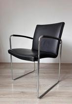 4x Leolux Talos design eetkamerstoelen, Ophalen, Gebruikt, Zwart, Leer