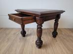 Gave eikenhouten salon / bijzet tafel met lade in antieke st, Antiek, Gebruikt, 50 tot 100 cm, Niks