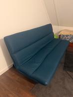 Blauwe futon slaapbank - Zo goed als nieuw, Blauw, Tweepersoons, Ophalen of Verzenden, Zo goed als nieuw