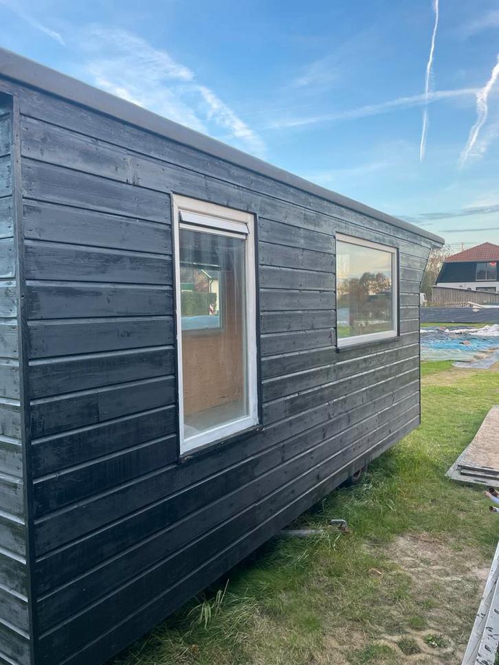 gebouwde pipowagen – geïsoleerd, dubbel glas & elektra, Doe-het-zelf en Verbouw, Bouwketen en Schaftketen, Zo goed als nieuw, Ophalen