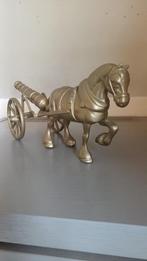 Massief messing paard en wagen, Antiek en Kunst, Ophalen