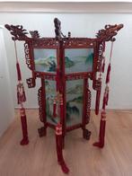 Chinese handgeschilderde hanglamp van rozenhout.   75cm hoog, Antiek en Kunst, Antiek | Lampen, Ophalen