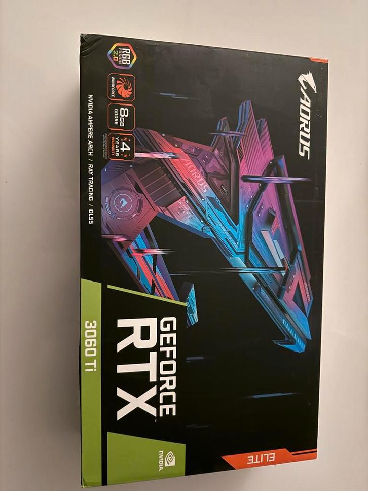 Gigabyte Aorus RTX 3060 Ti Elite 8G, Computers en Software, Videokaarten, Gebruikt, Nvidia, PCI-Express 4.0, GDDR6, HDMI, DisplayPort